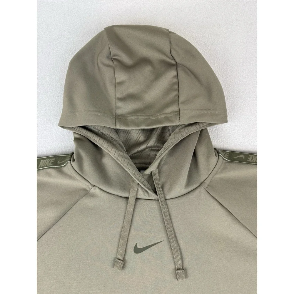 Nike Tape Hoodie Sweatshirt Womens XXL Olive Green DM4642-351 Center‎ Swoosh